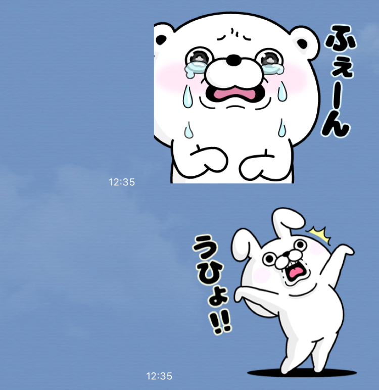 【無料スタンプ】「うさぎ＆くま100％」のコラボスタンプが登場！
