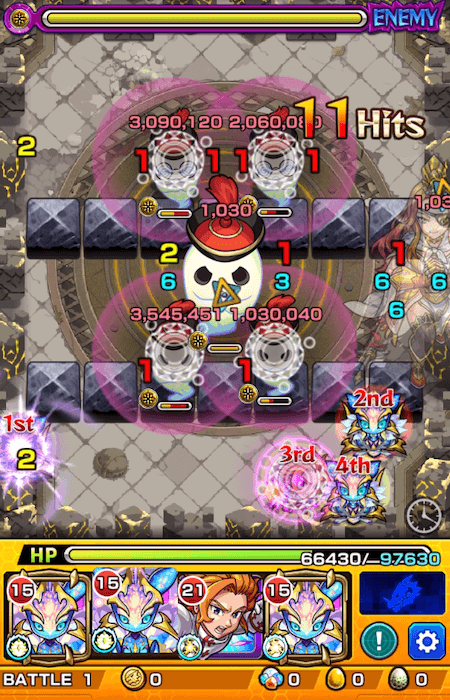 モンストアーサーvs真夏侯惇七つの大罪コラボ1
