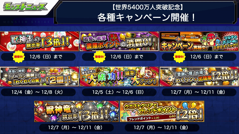 各種キャンペーン
