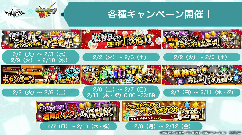 3コラボ記念の各種キャンペーン