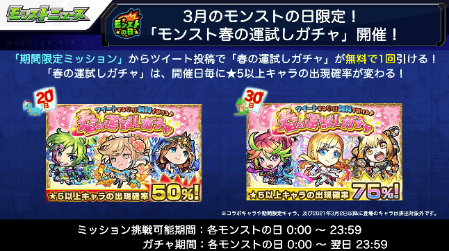 5春の運試しガチャは50%で★5-6キャラが引ける