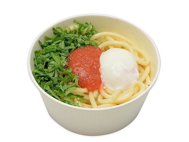 汁なしまぜ麺　明太子と大葉の温たまうどん