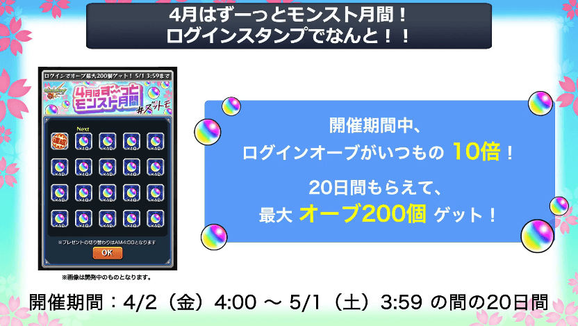 １２ログインでオーブを最大200個ゲット可能！