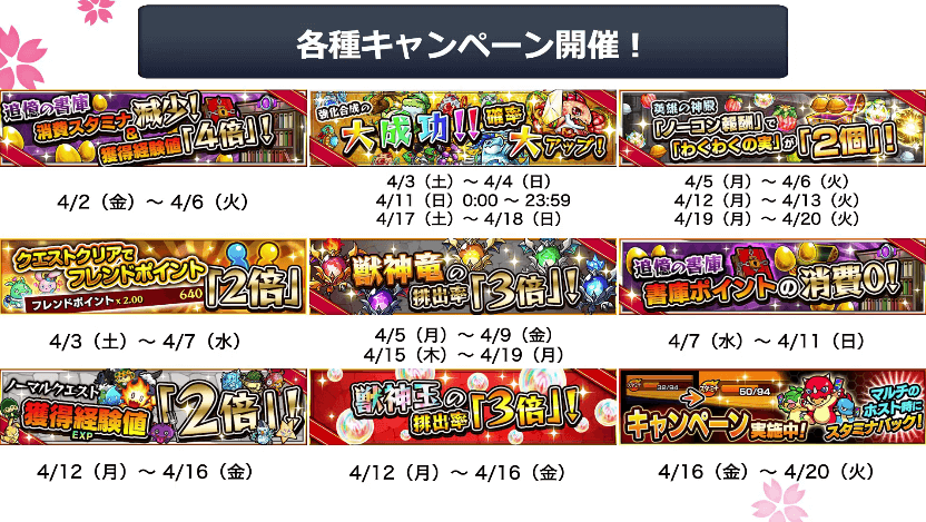 7各種キャンペーン情報