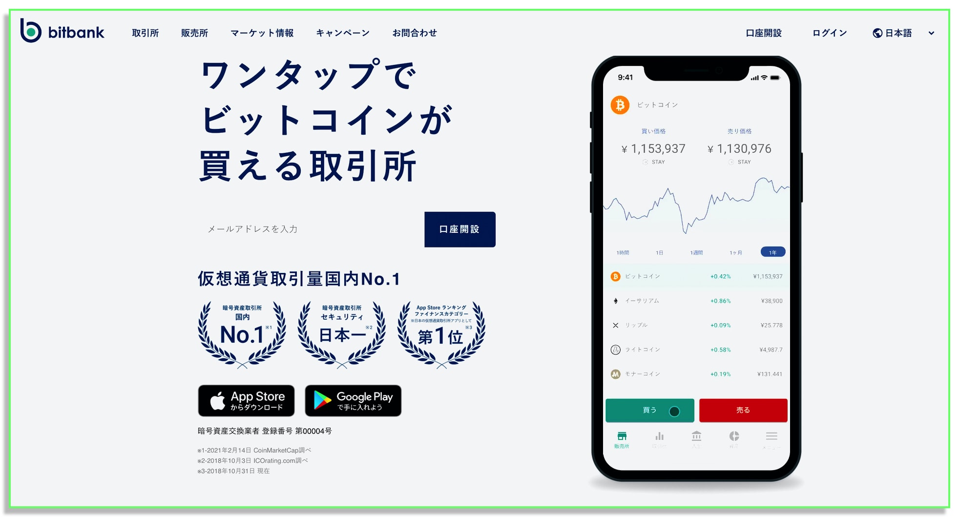 bitbank、ビットバンク、リップルの購入、Rippleの取引、XRPを買う、仮想通貨交換所、手数料安い、スプレッド狭い