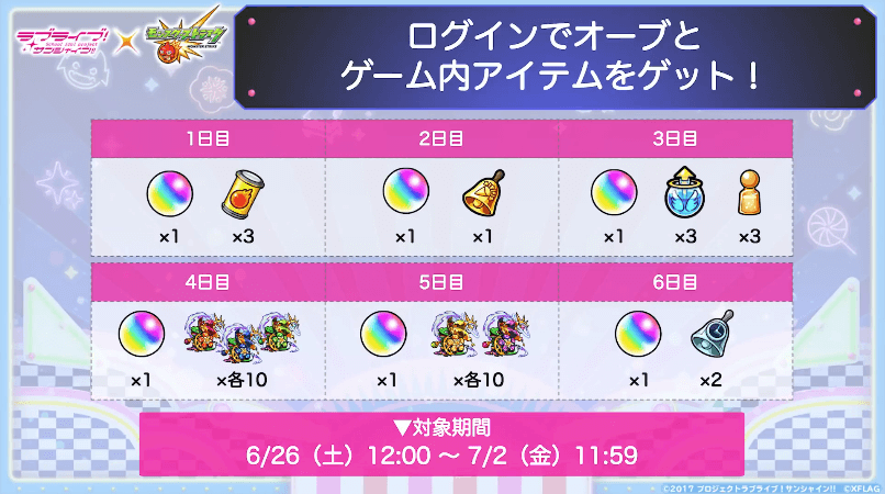 24ログインでオーブとゲーム内アイテムをゲット