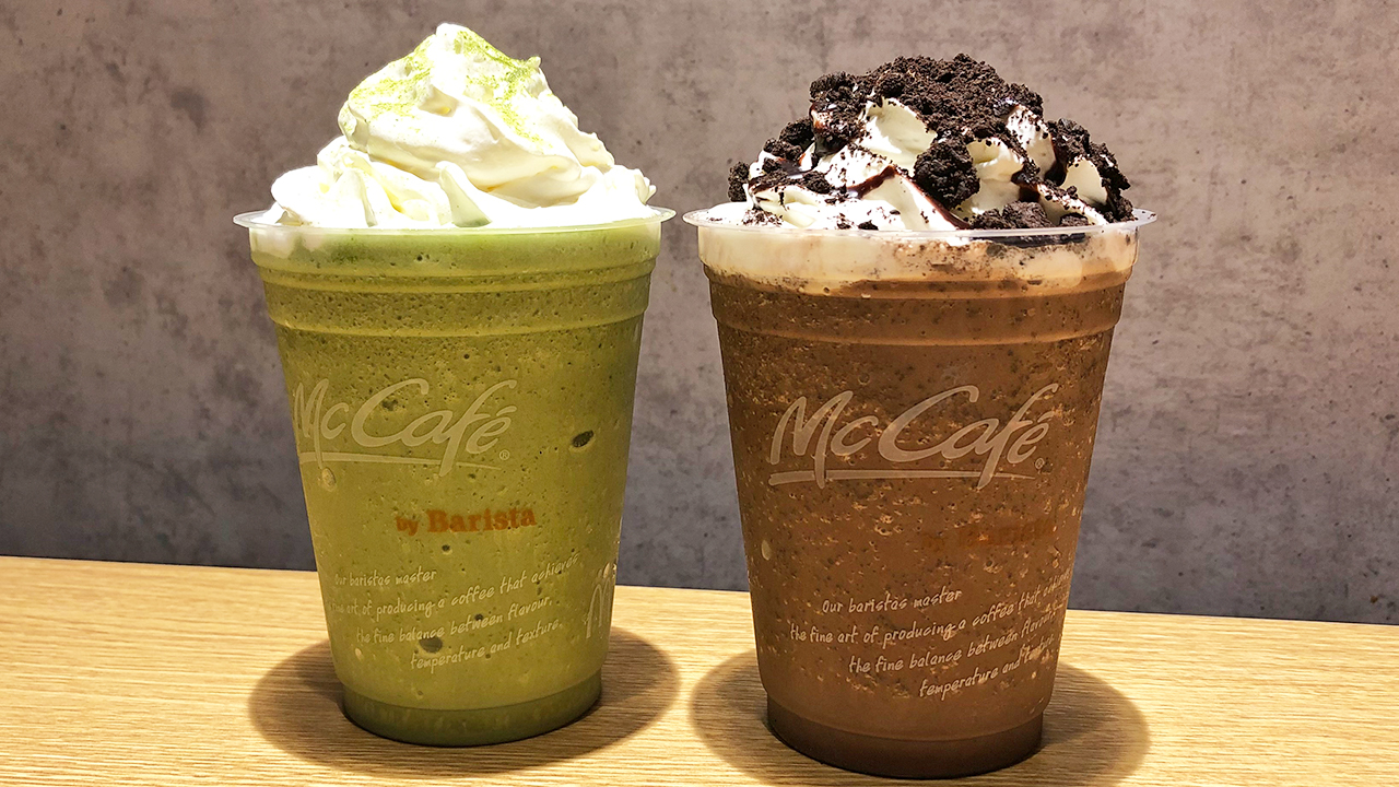 【マクドナルド】マックカフェ新レギュラー「オレオ クッキー チョコフラッペ」＆「宇治抹茶フラッペ」飲んでみた!