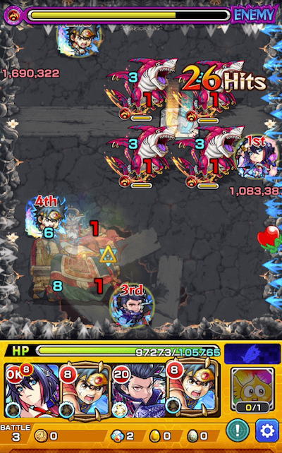 モンスト禁忌1裏ステージ3クロスドクロ後