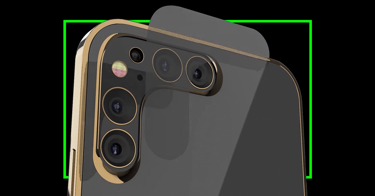 iPhone 13 Pro:逆L字のカメラに側面タッチパネル搭載、ポートを完全廃止したゴールド＆ブラックモデルの仮想CG
