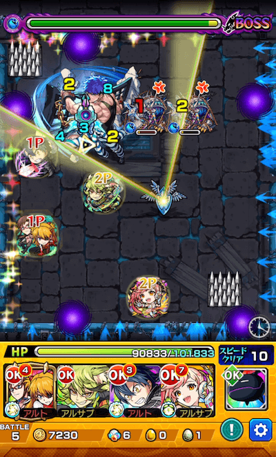 モンストローウェンボス1ドクロ発動後