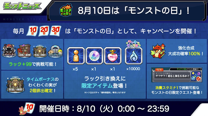 68/10はモンストの日!
