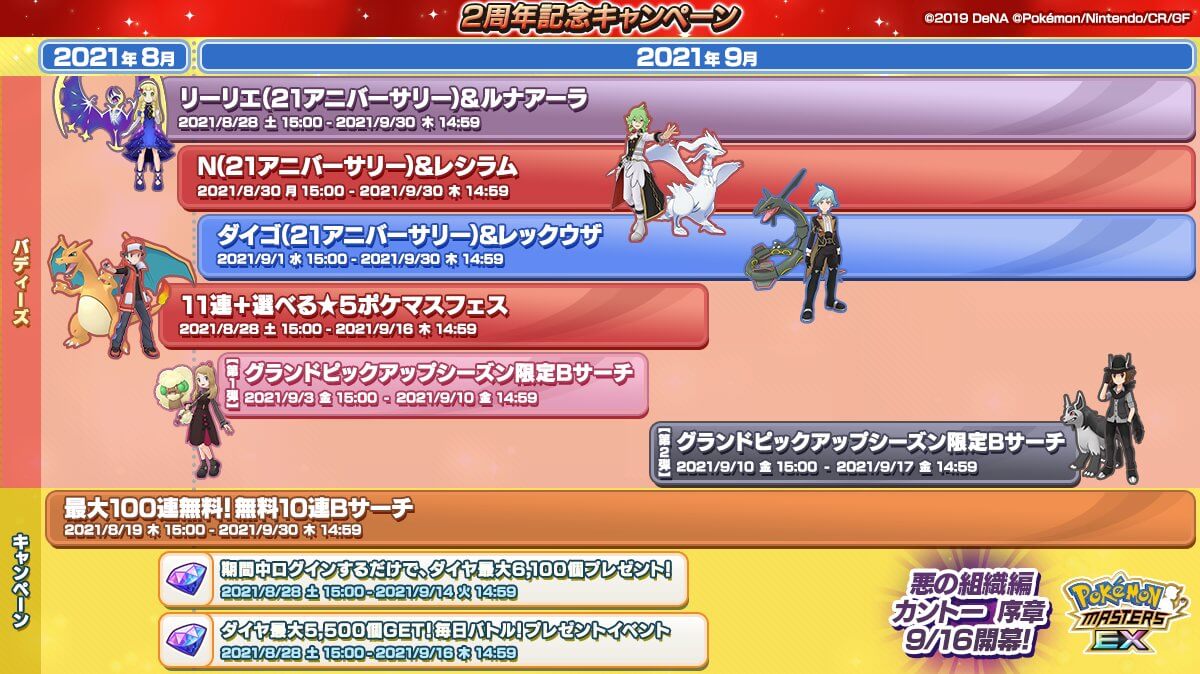 ポケマスEX】2周年でリーリエプレイマットが話題に。ダイゴとNにも注目 