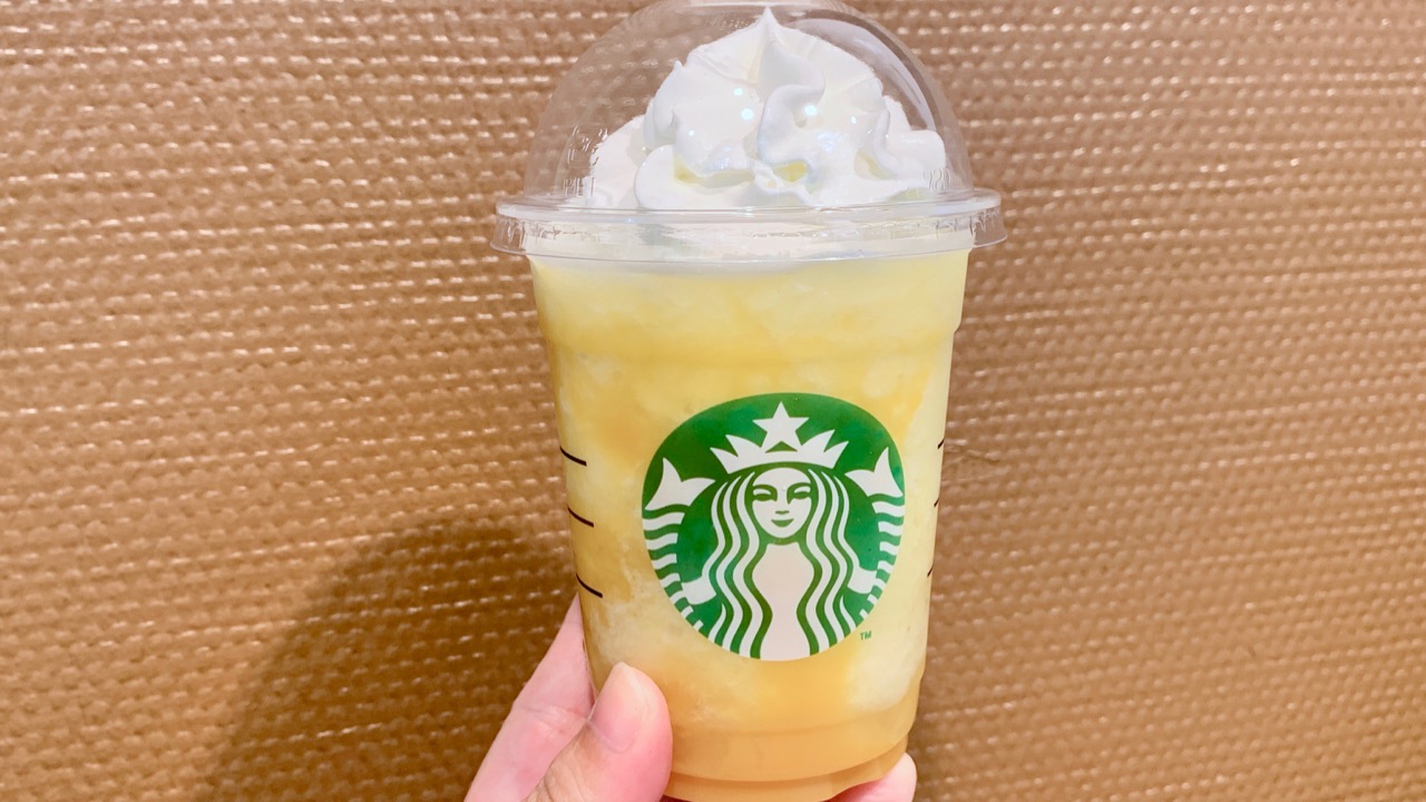 【スタバ新作】本日発売! GOパイナップルフラペチーノ飲んでみた! めっちゃうまーい!!