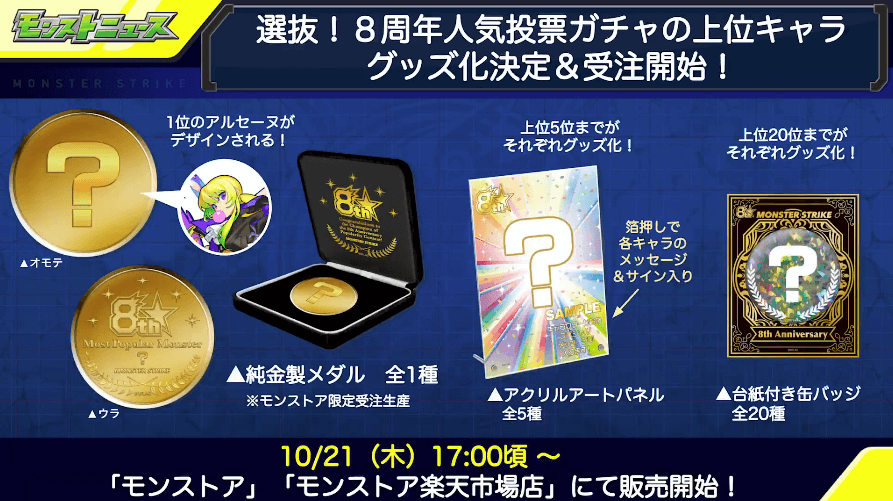 12人気投票ガチャの上位キャラグッズ化決定&受注開始