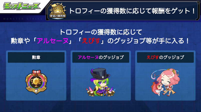 18トロフィーの獲得数に応じて勲章やグッジョブ等が手に入る