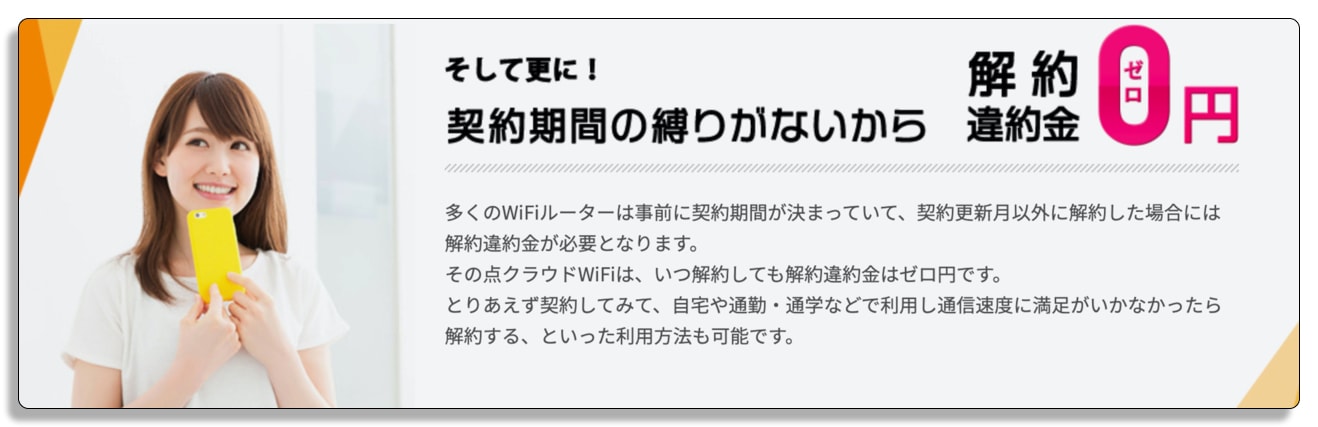 クラウドWiFiの解約金