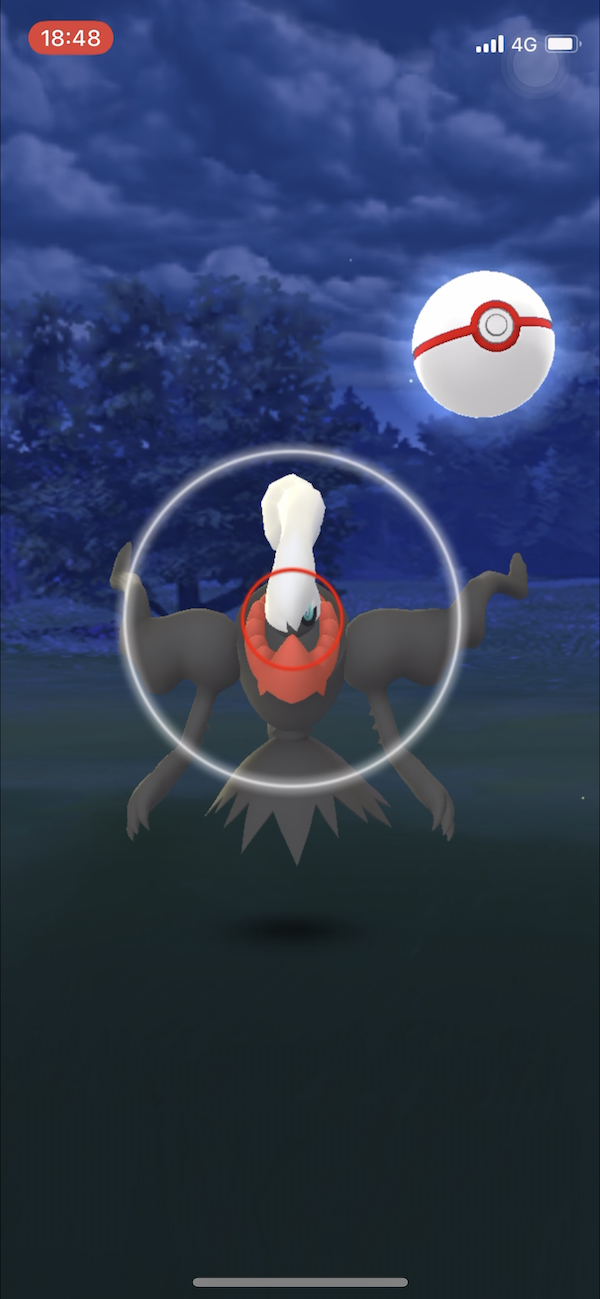 ポケモンgo ダークライにうまくボールを当てるコツ エクセレントスローやグレートスローはこう投げる ダークライにカーブエクセレント スローを当てるコツappbank