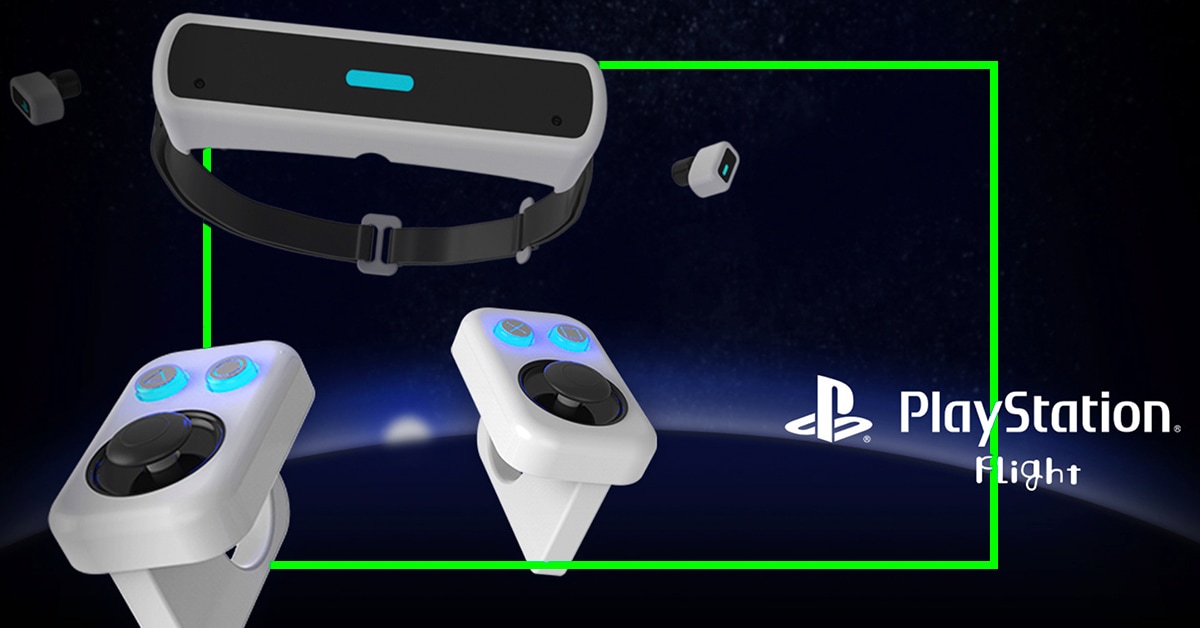 未来のVRゲーム機「PlayStation Flight」の仮想CG→持ち運びもらくらくです