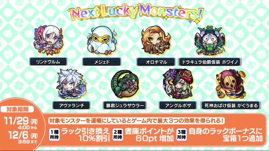 29次週のラキモン情報