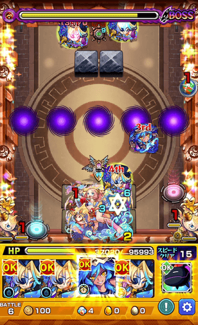 モンストえびすボス3クロスドクロ発動後