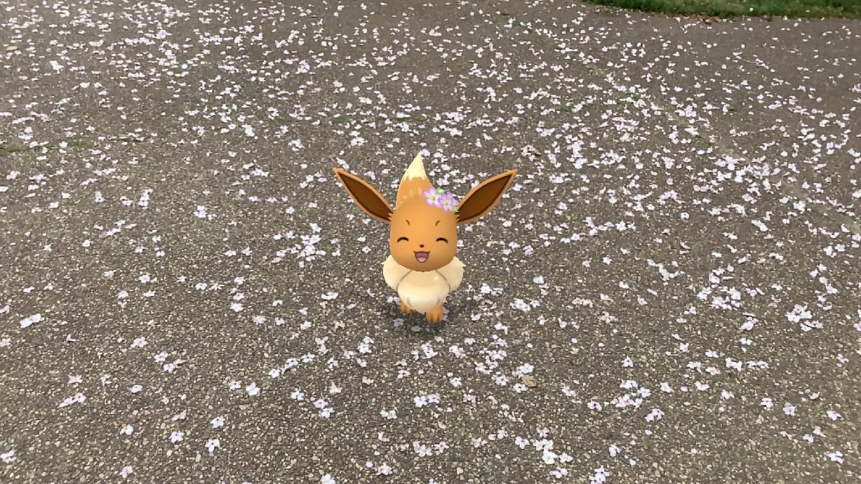 ポケモンgo 桜が満開の公園でar撮影 普段とは違う風景にポケモン達も嬉しそう Appbank