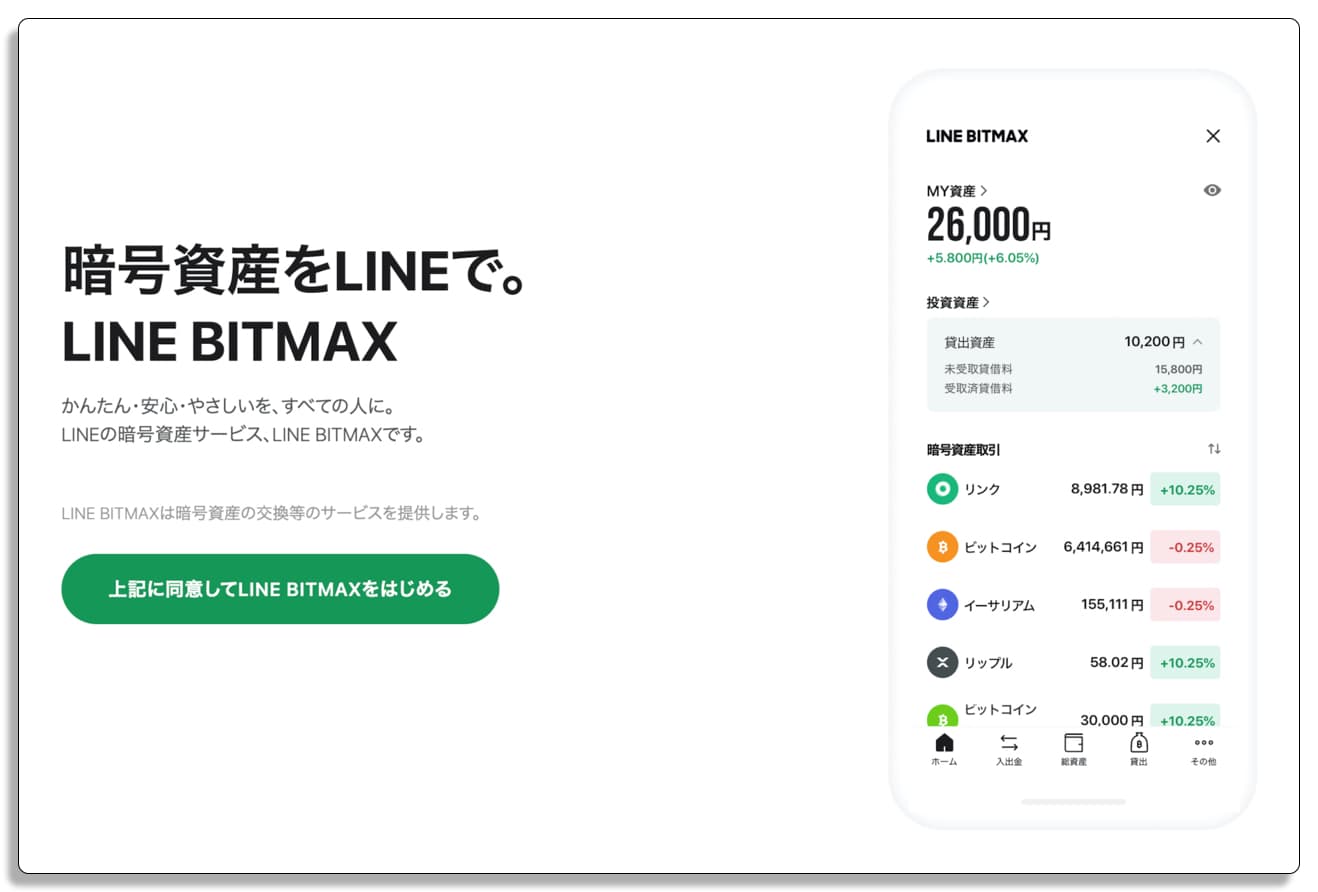 LINE BITMAX, 仮想通貨取引所