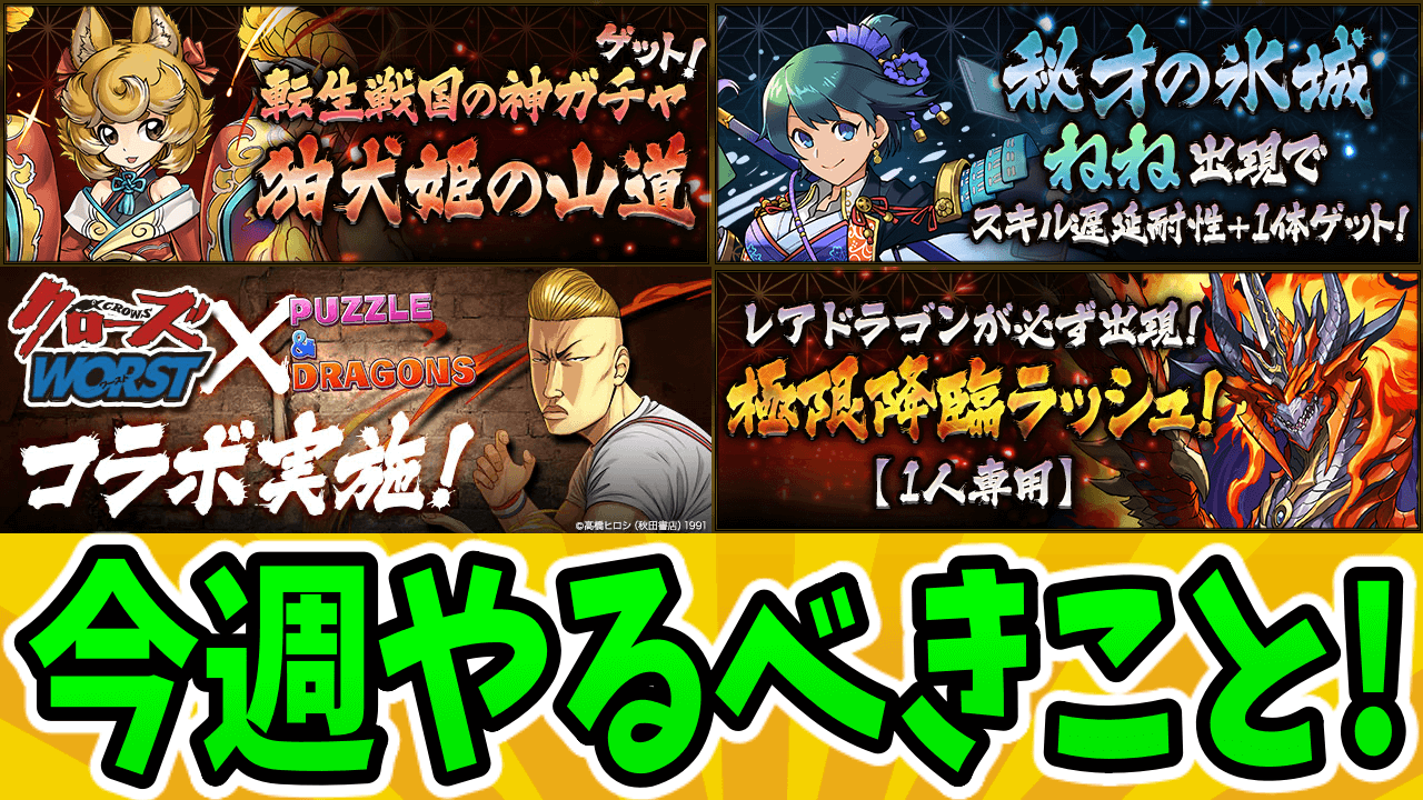 【パズドラ】今週の本命は水曜からの『遅延たまドラ集め』! 今週やるべきこと!