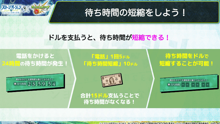 16「ドル」を支払うと待ち時間が短縮できる