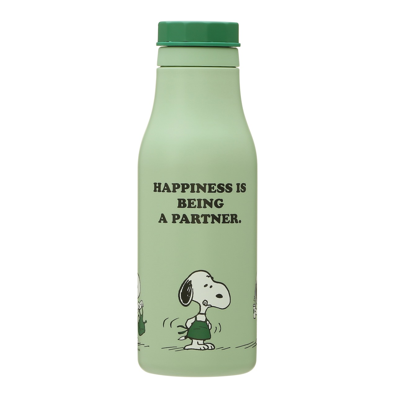 ステンレスロゴボトルPEANUTS 473ml オフホワイト/グリーン/ブルー