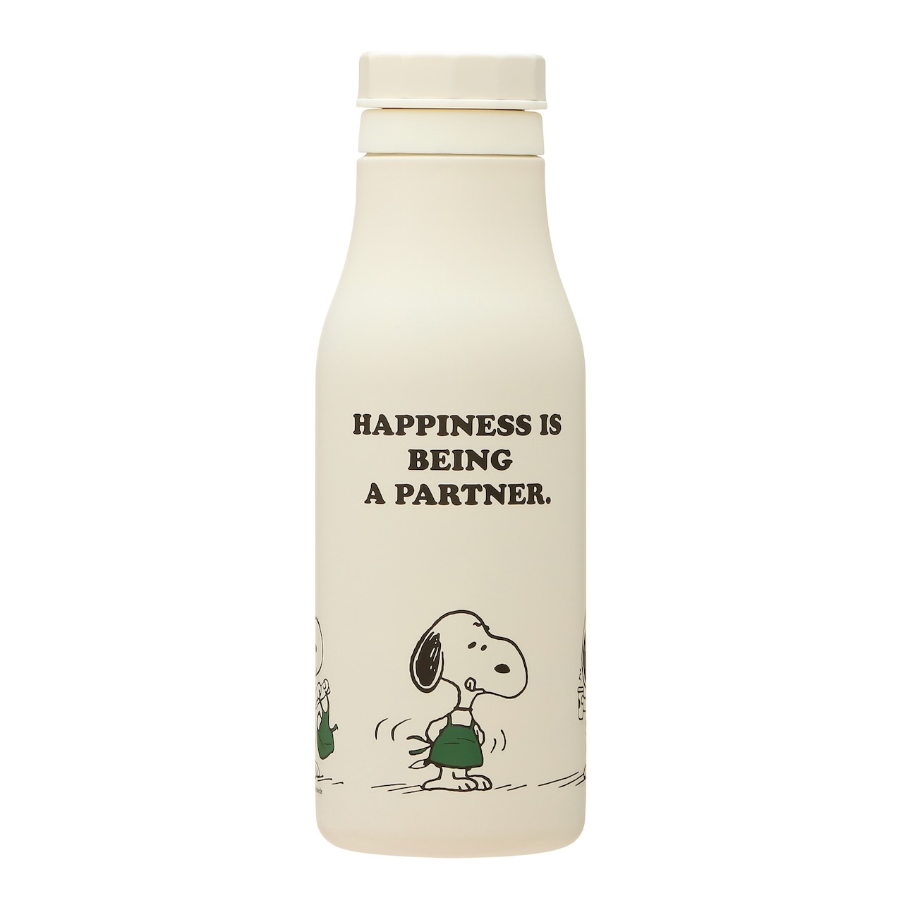 ステンレスロゴボトルPEANUTS 473ml オフホワイト/グリーン/ブルー