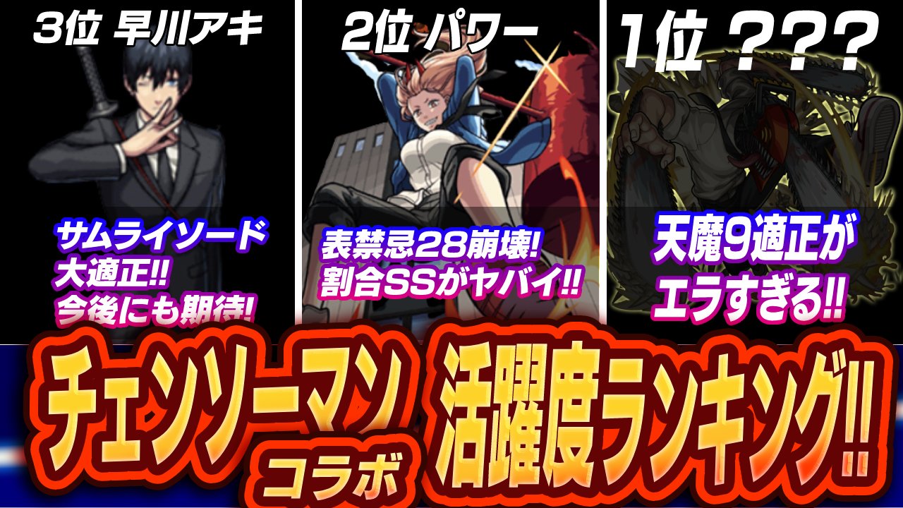 【モンスト】チェンソーマンコラボ活躍度ランキング!!