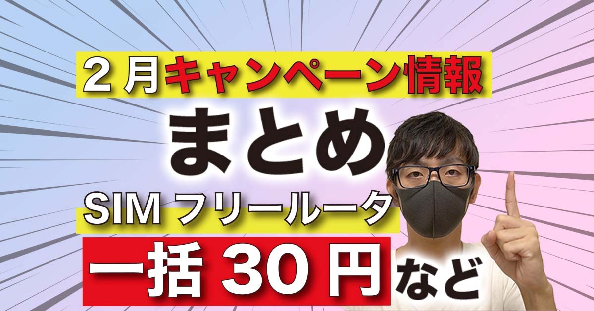 「最大16ヶ月無料」格安SIMなど２月の〝超おトク〟キャンペーンまとめ