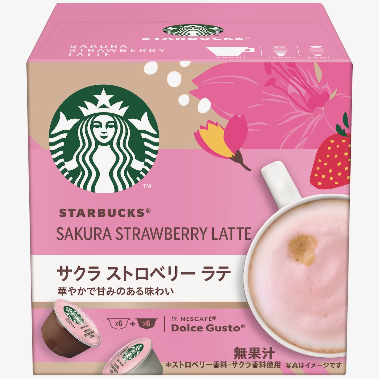 スターバックス® サクラ ストロベリー ラテ
ネスカフェ ドルチェ グスト 専用カプセル 12P (6 杯分)