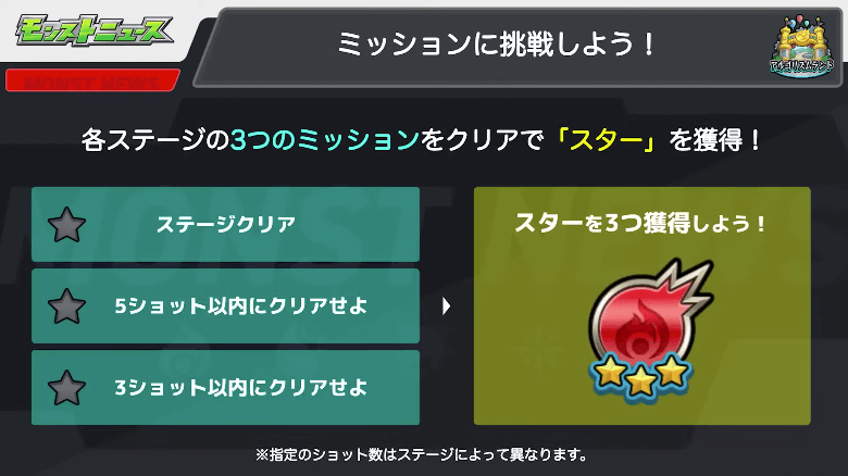 １４各ステージでミッションを達成してスターを稼ごう