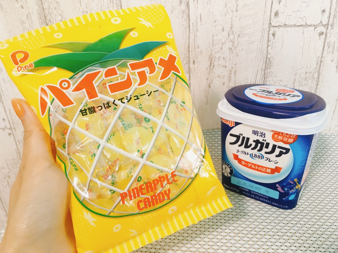 パインアメ×ヨーグルトでパインヨーグルト