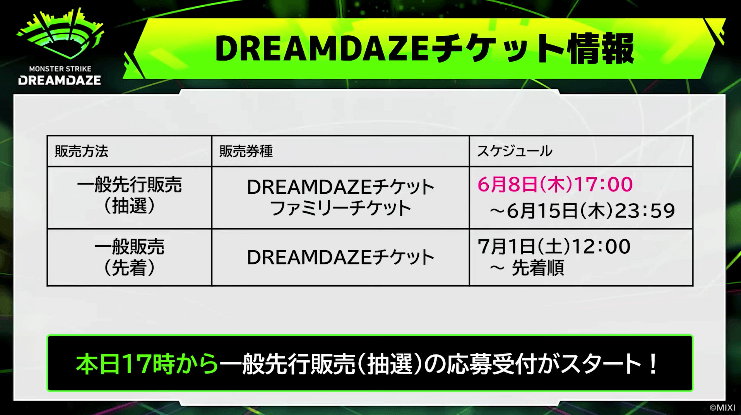 ３２本日17時から一般先行販売（抽選）の応募受付がスタート