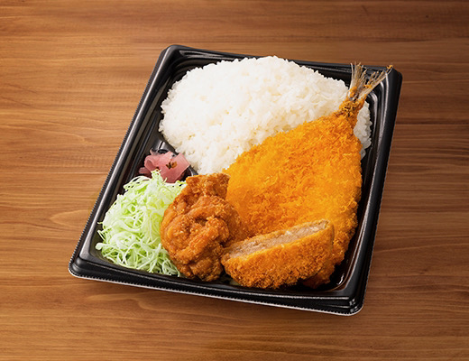 ごはん大盛！あじフライミックス弁当