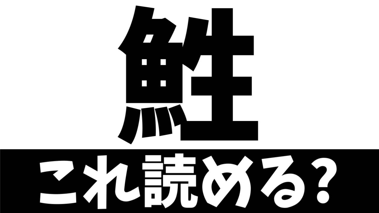 【難読漢字】鮏は何て読む？〝魚＋生〟で何の魚を表す？