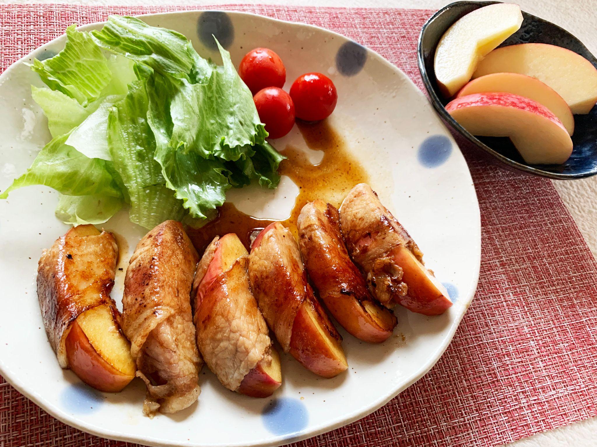 リンゴの豚肉巻き作ってみたら酢豚パイナップル系統のおかず爆誕！意外な組み合わせのおかずにまた一段大人の階段を上った