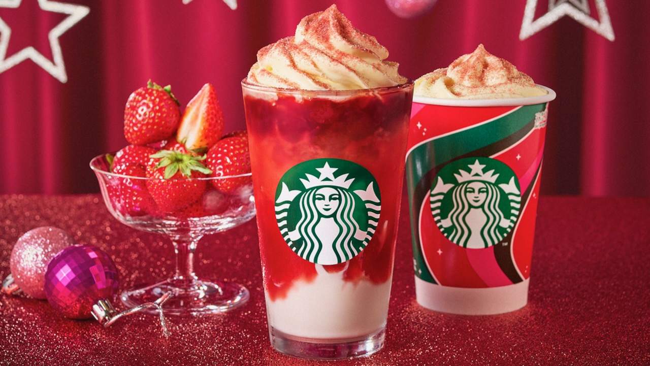 【スタバ新作】11月は苺! #ストロベリーメリークリームフラペチーノ 11/1発売!