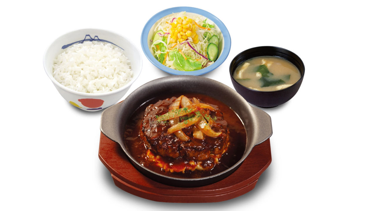 【松屋】重量200g! 大ボリュームな粗挽きハンバーグ「ビーフ100％ハンバーグ定食」11/28爆誕!