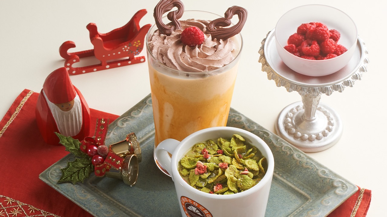 ピスタチオのプレミアムチョコクロとトナカイやクリスマスリースをイメージしたドリンクが12/1発売!