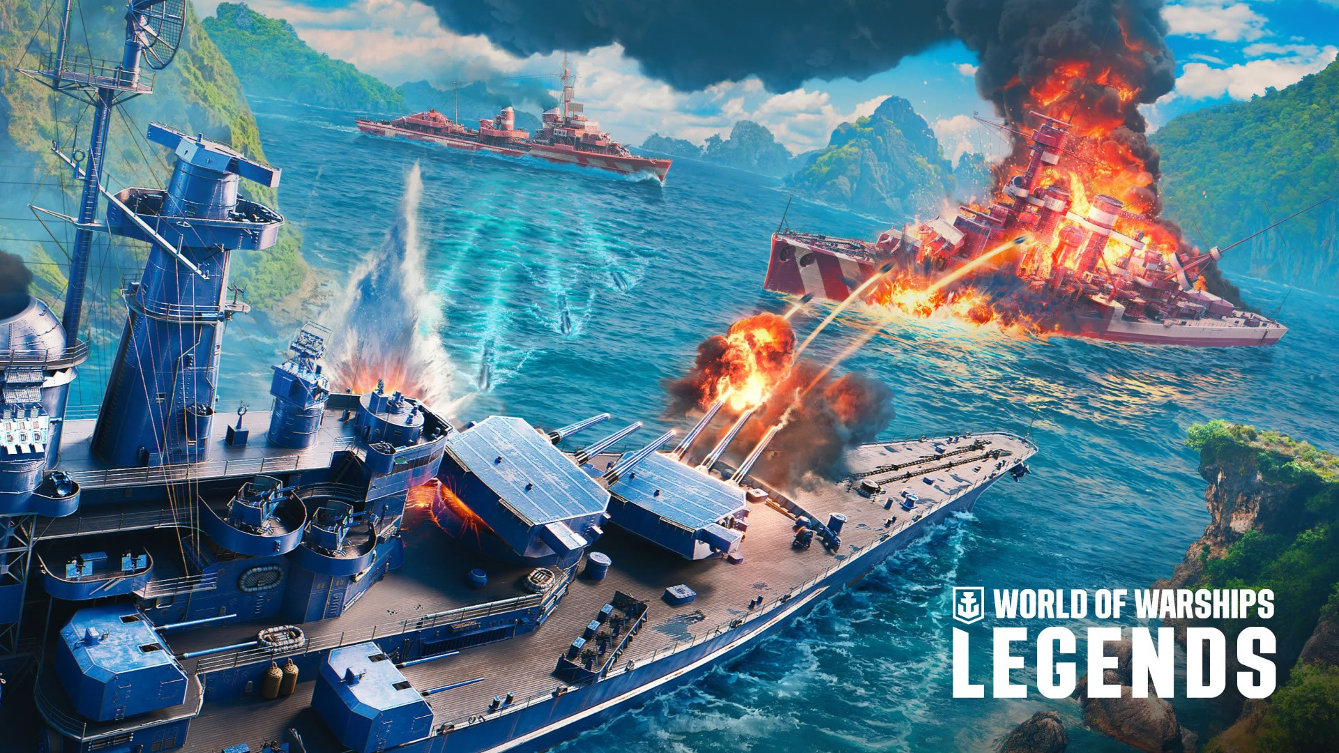 有名な軍艦を操作して戦う人気オンライン海戦アクションゲーム『World of Warships: Legends』のスマホ版がリリース！