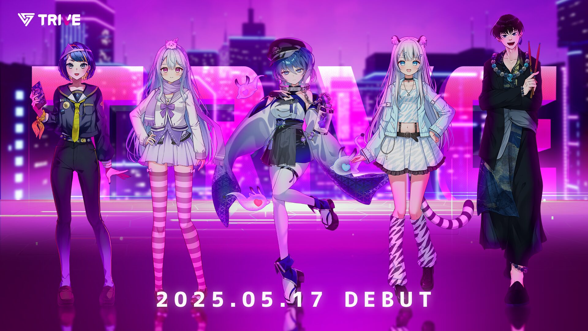 VTuberプロダクション「TRIVE」より新たに研究生5名が配信デビュー
