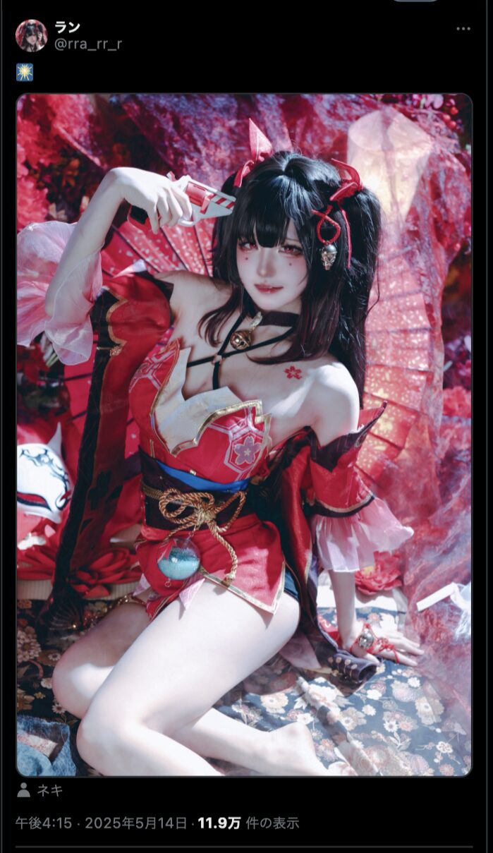 妖艶な和風美少女！　ラン、『崩壊：スターレイル』花火のコスプレで艶めかしい姿を披露