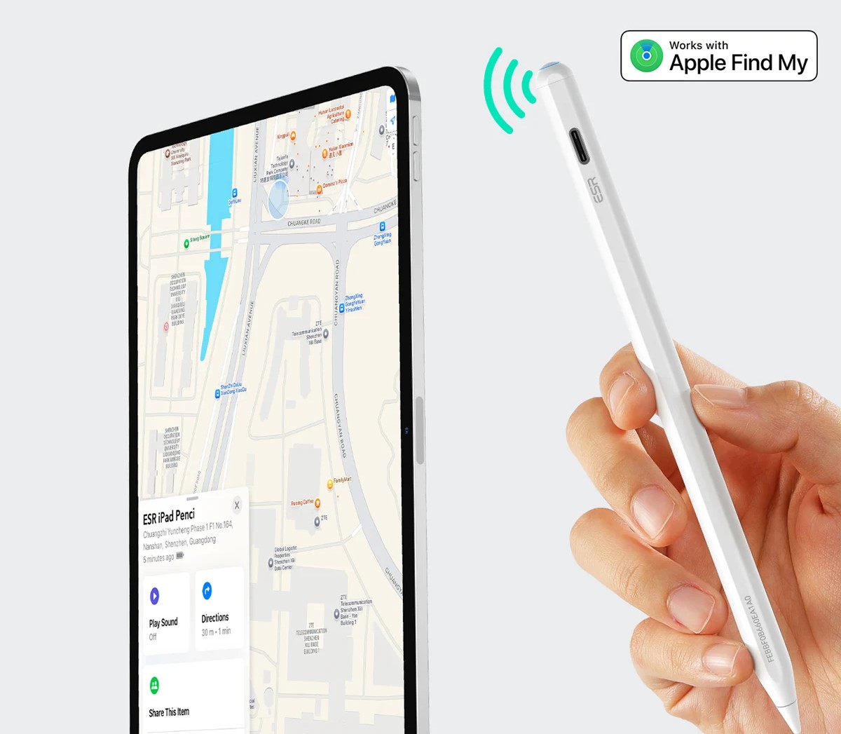 紛失防止！　ESR、アップルの「探す」に対応したiPad用デジタルペン「Geo デジタルペンシル」発売！