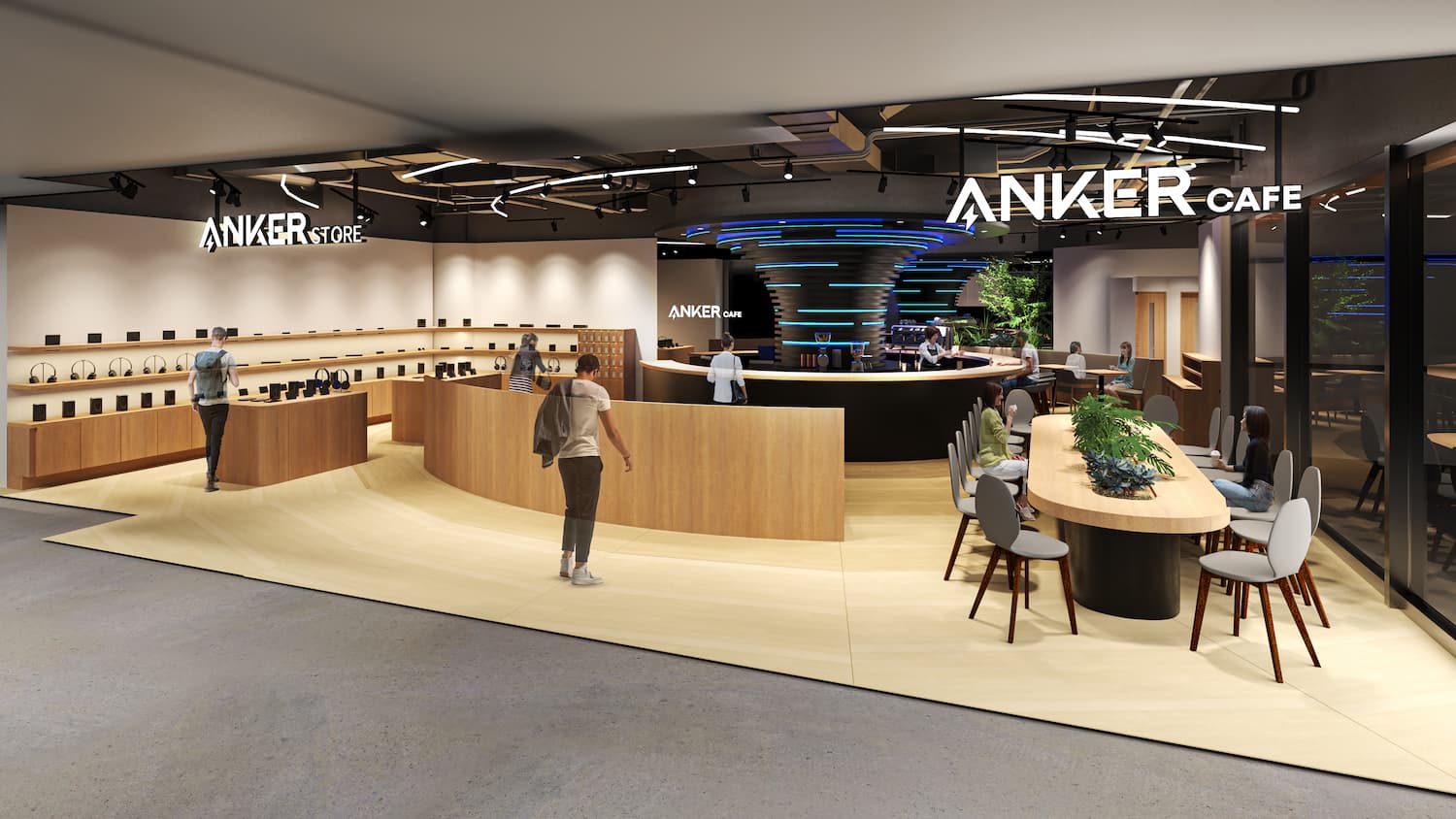 Anker、初のカフェ事業に参入！　全席充電可能な『Anker Store & Cafe』汐留1号店が5月24日オープン