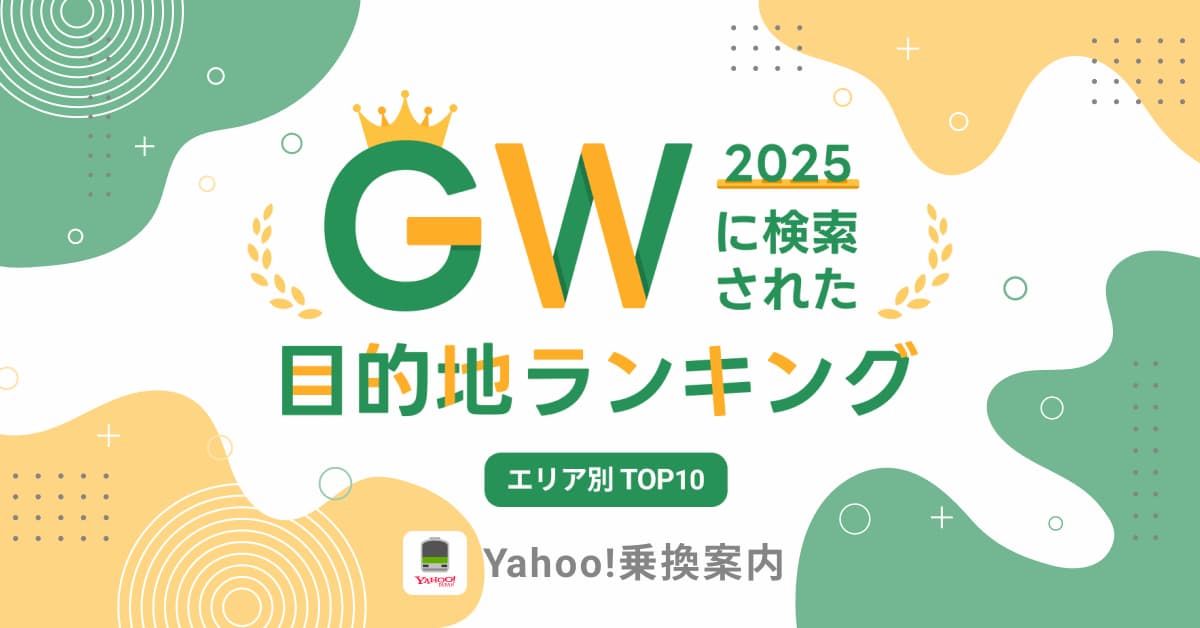 『Yahoo!乗換案内』GW目的地ランキング、関西1位は「大阪・関西万博」。秋田県の検索増加率が全国トップに