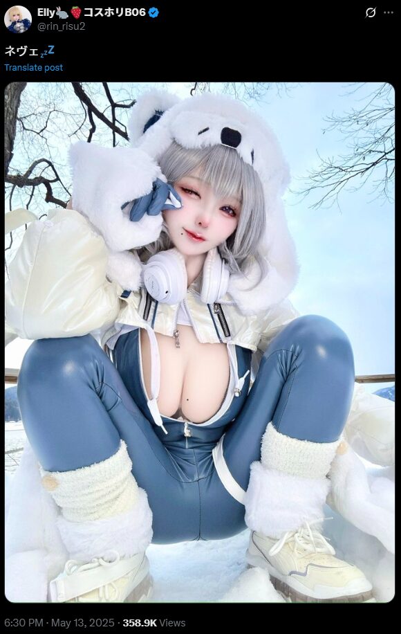 雪原で輝くネヴェ！　Elly、『勝利の女神：NIKKE』のキュートでセクシーなコスプレを披露
