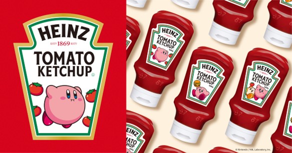 ハインツと星のカービィが再コラボ！　逆さボトルケチャップに3種デザインで6月発売